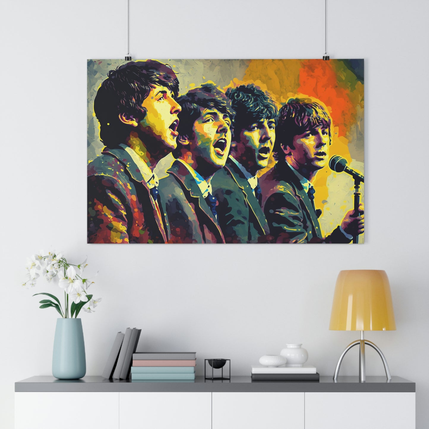 Canvas: The Beatles Story Vintage Singing Poster | Canvas | 60s, Art & Wall Decor, beatles art, beatles gifts, beatles memorabilia, beatles poster, Home & Living, Indoor, Paper, pop art, poster, Posters, something beatles, the beatles, the beatles art, vintage, wall decor, yesterday beatles | Prints with Passion