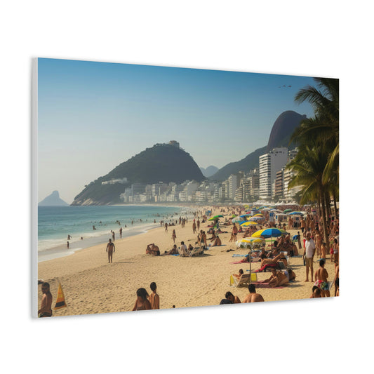 Dark Gray Sands of Brazil: Copacabana Beach Canvas Print