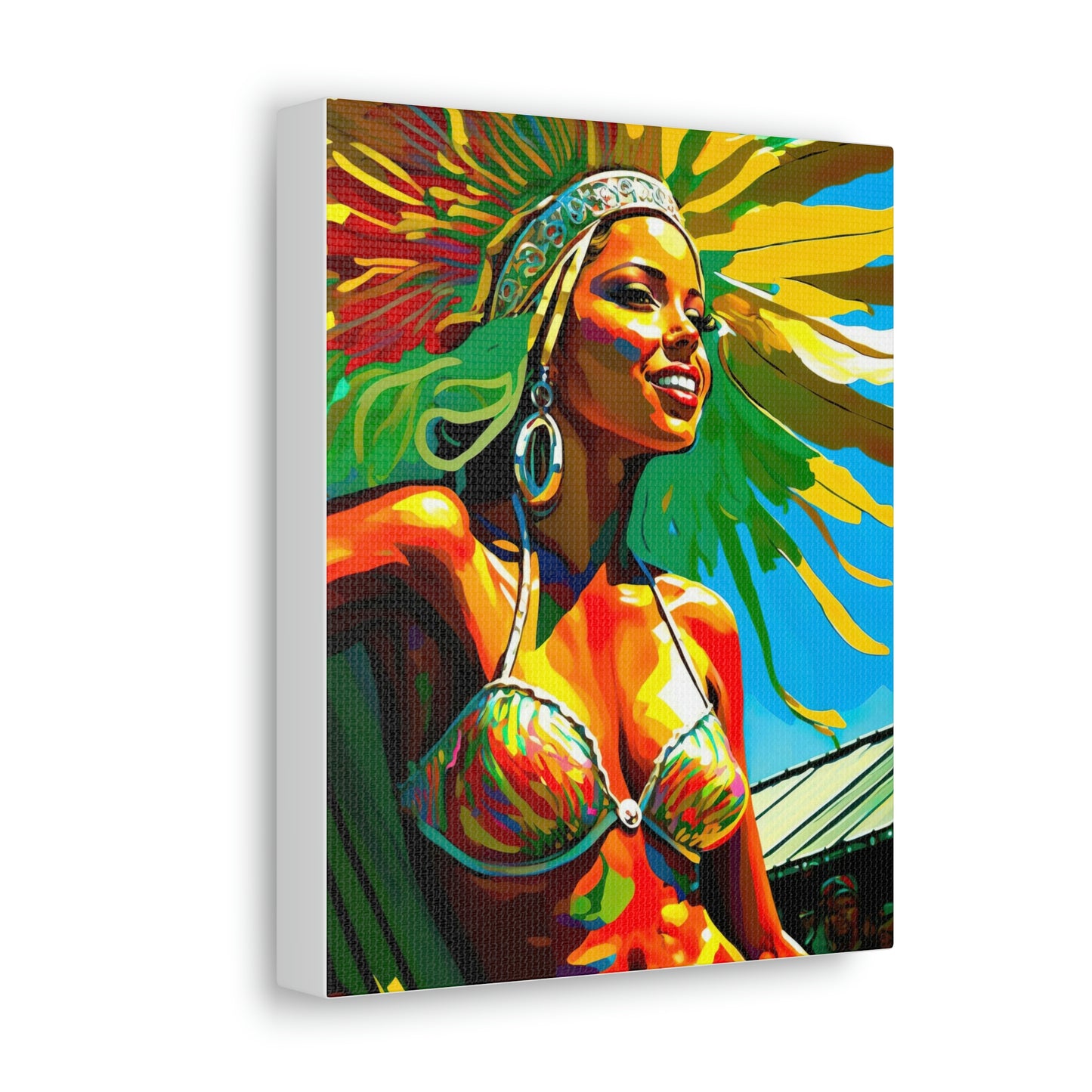 Dark Slate Gray Vibrant Celebration: Carnival in Rio Canvas Print