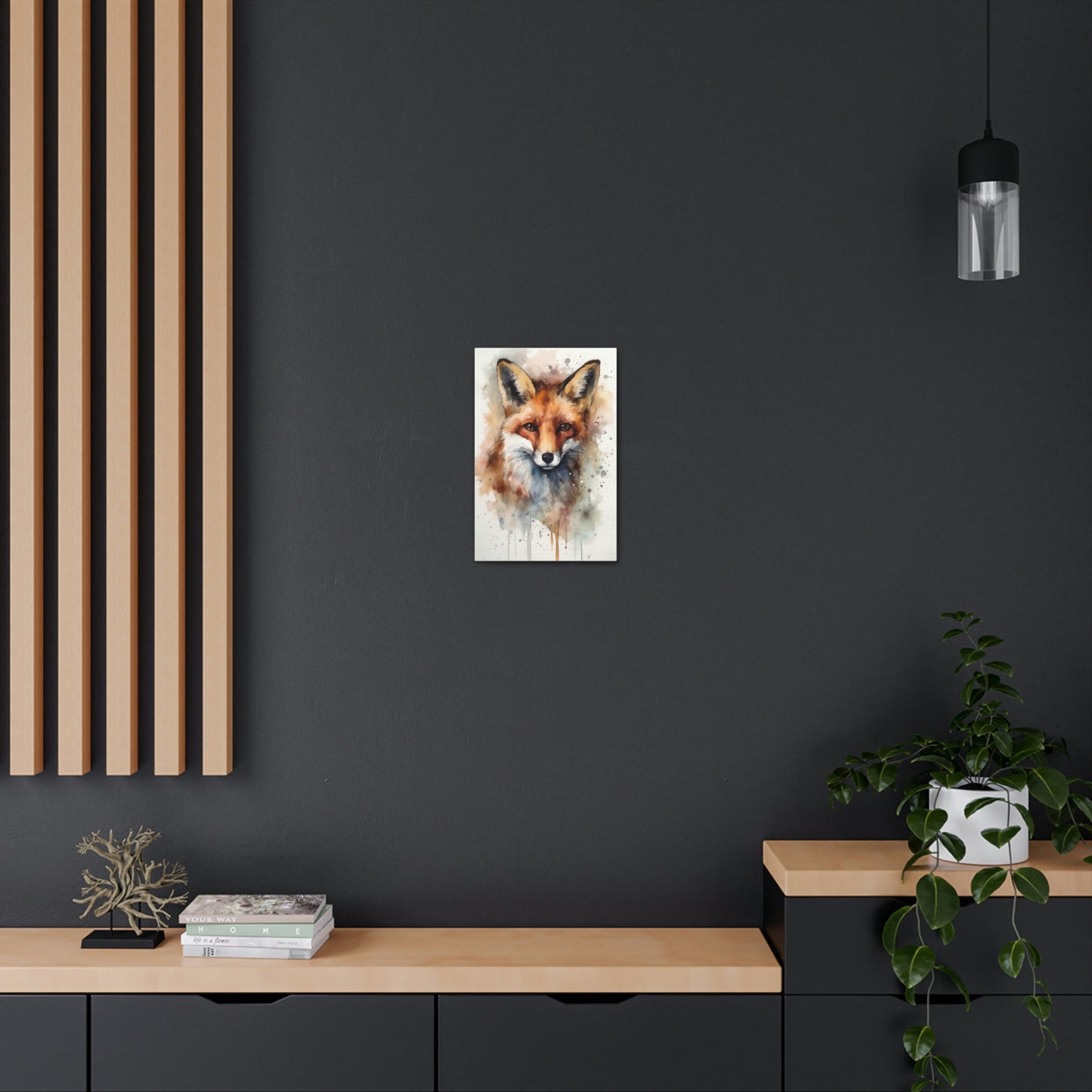 Dark Slate Gray Sly and Beautiful: Fox Canvas Print for Nature and Wildlife Lovers