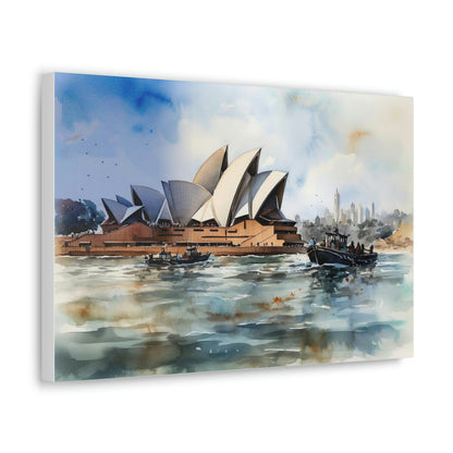 Gray Sydney's Allure: Iconic Skyline and Harbor Views - Canvas Print