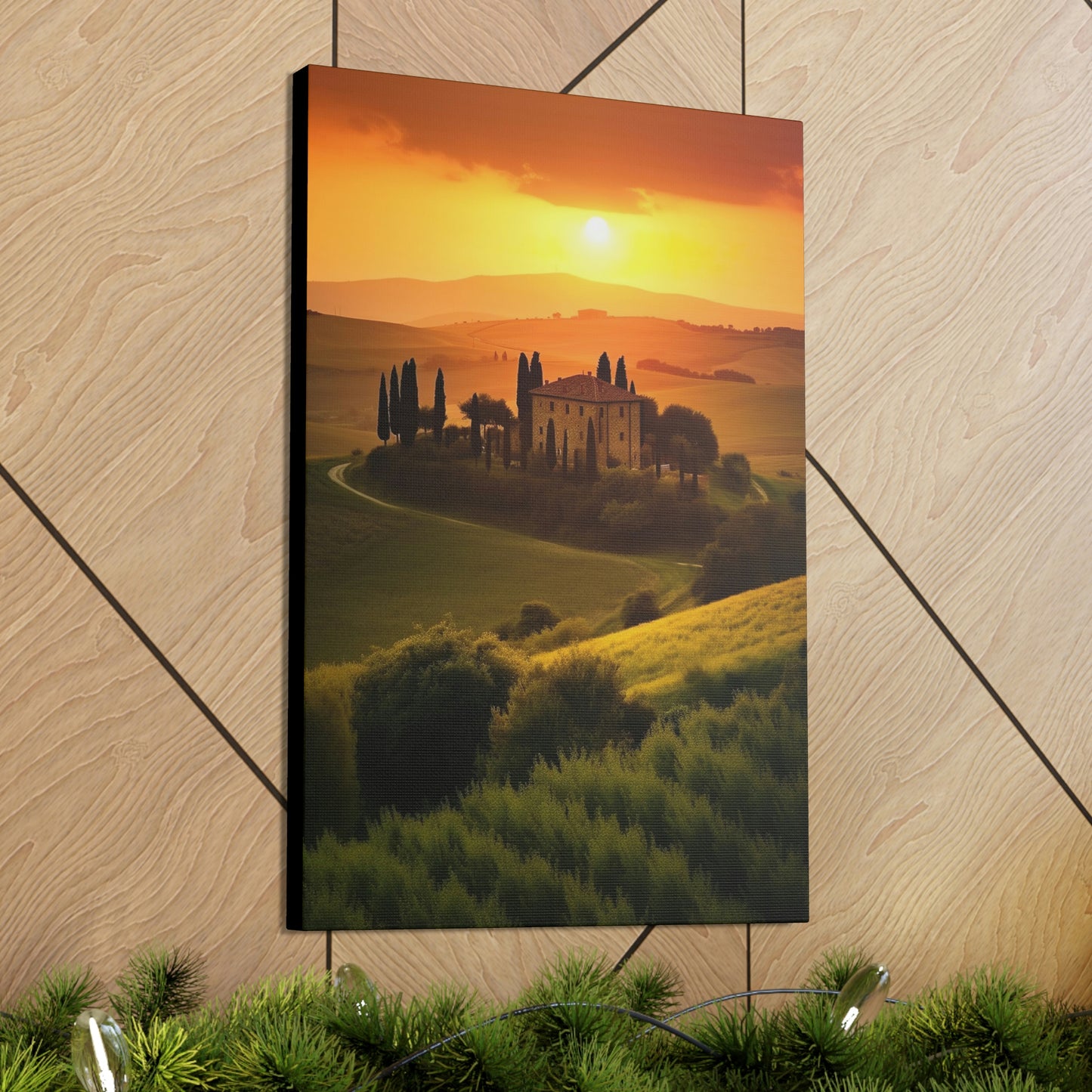 Tan Tuscan Sunset: Canvas Print for Landscape Lovers