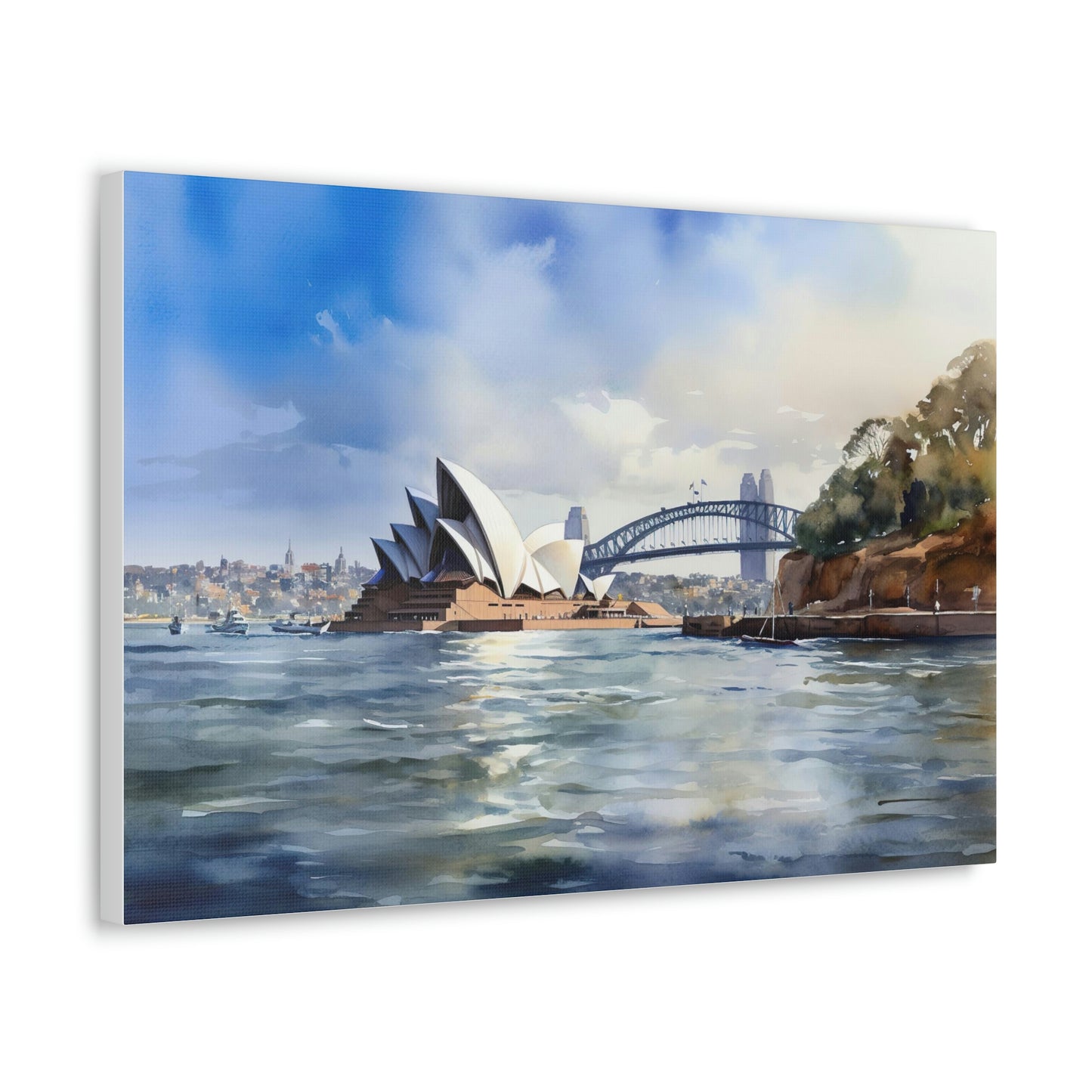 Dark Gray Sydney's Radiance: Panoramic Cityscape and Harbor Delights - Canvas Print