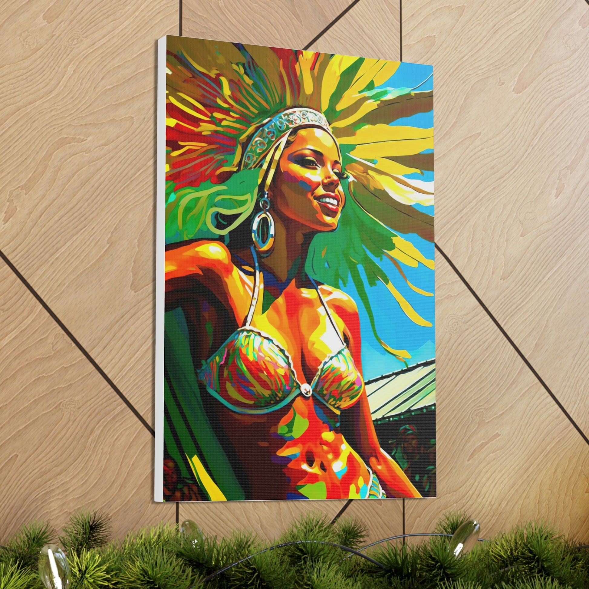 Tan Vibrant Celebration: Carnival in Rio Canvas Print