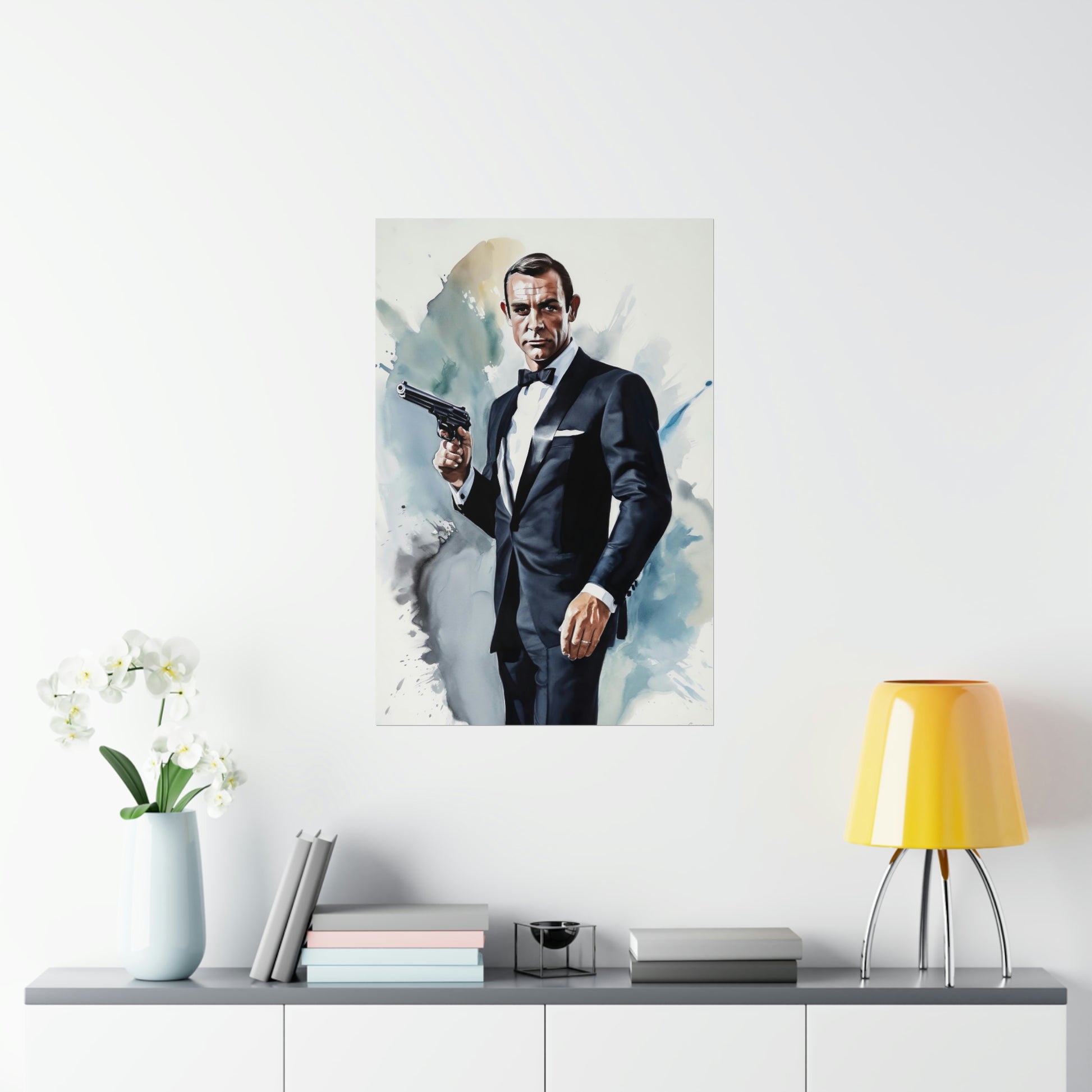 Showcase your love for James Bond with these exquisite posters. Perfect as gifts for any Bond enthusiast. Bring the glamour and excitement of the classic movies into your home with this Sean Connery as James Bond poster. Ideal for indoor or outdoor display. Sizes to fit any space. Shop now!