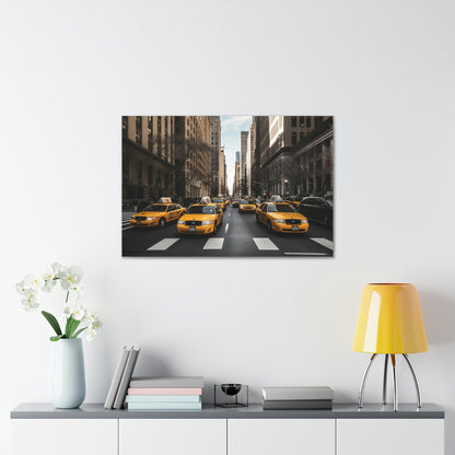 Yellow Symphony: Vibrant New York Cityscapes and Iconic Cabs - Canvas Print | Canvas | Art & Wall Decor, Canvas, Fall Picks, Hanging Hardware, Home & Living, Indoor, Top Spring Products, Valentine's Day promotion | Prints with Passion