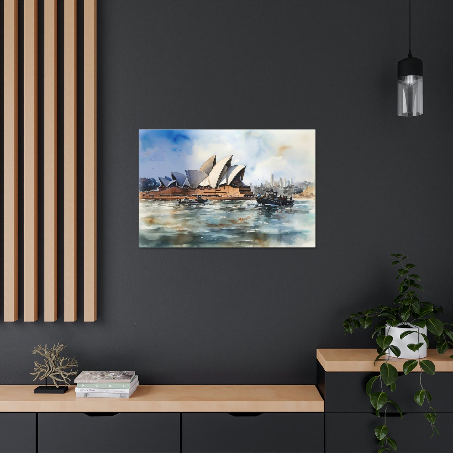 Dark Slate Gray Sydney's Allure: Iconic Skyline and Harbor Views - Canvas Print