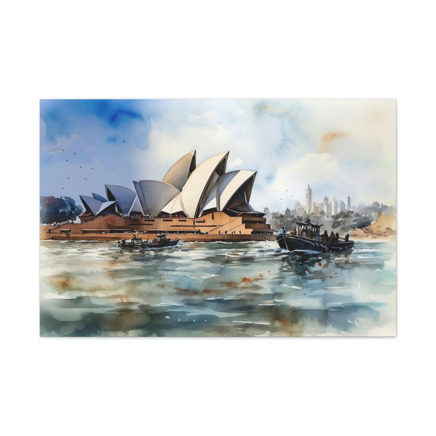 Gray Sydney's Allure: Iconic Skyline and Harbor Views - Canvas Print