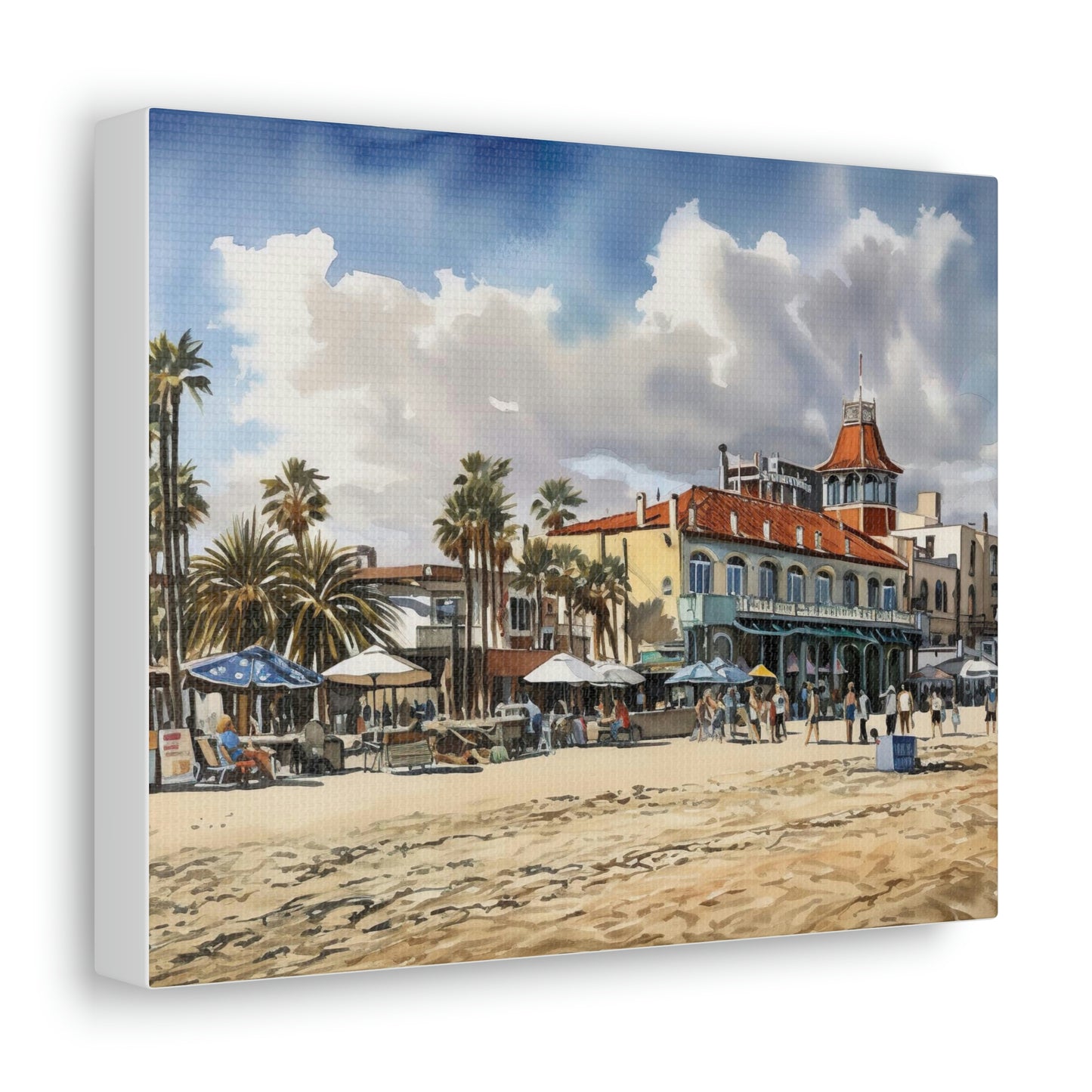 Gray Venice Vibes: Bohemian Beachfront and Colorful Sunsets - Canvas Print