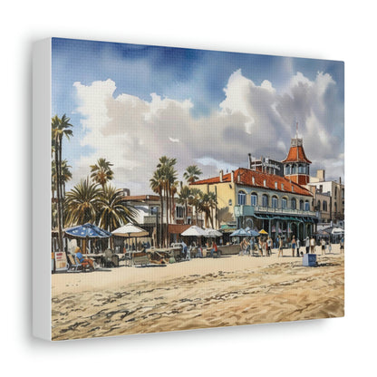 Gray Venice Vibes: Bohemian Beachfront and Colorful Sunsets - Canvas Print