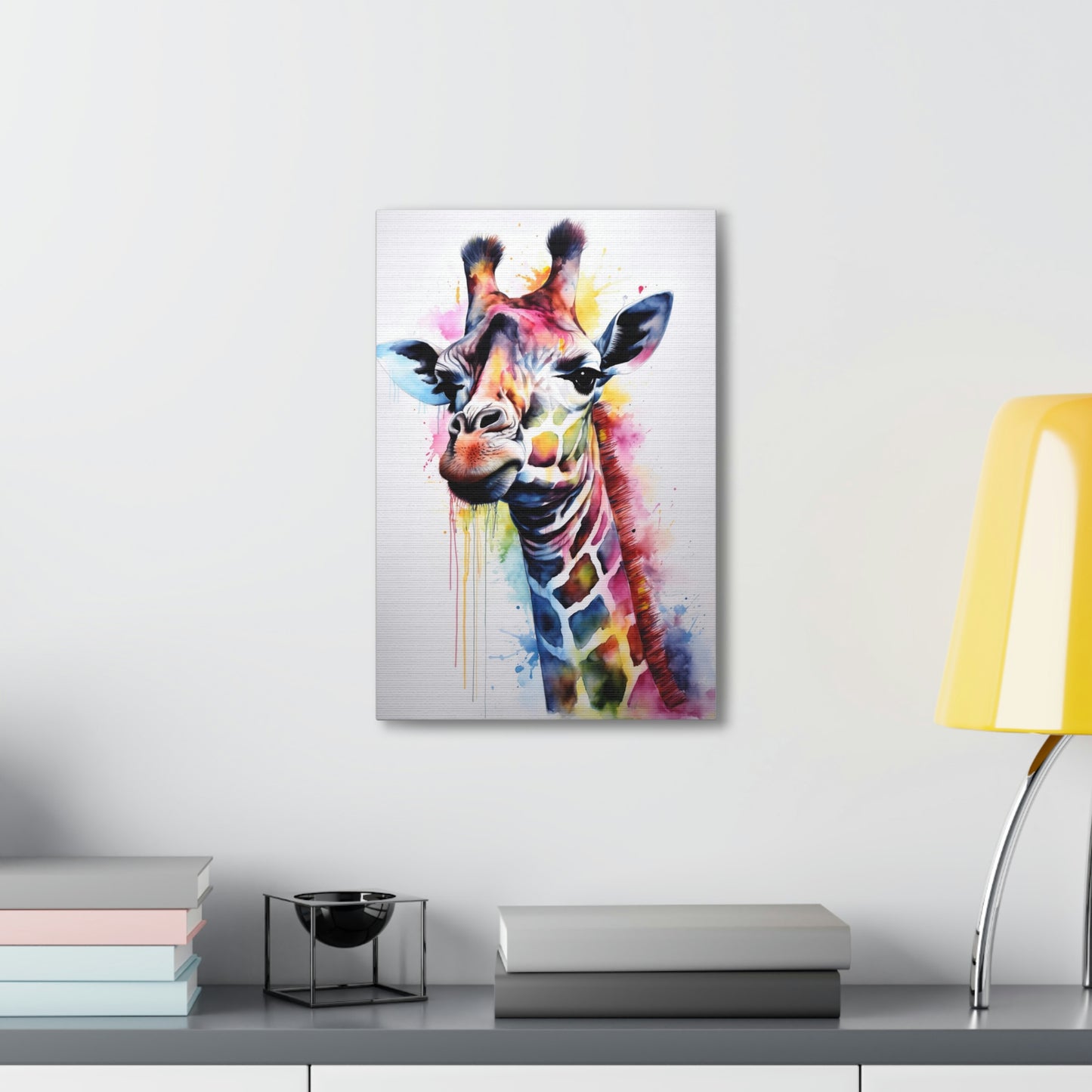 Light Gray Giraffe Canvas Print