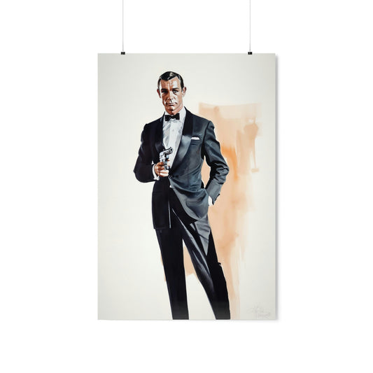 this poster is sure to add some serious style to any room. Whether you're a fan of the classic James Bond films or simply appreciate the artistry of a well-designed poster