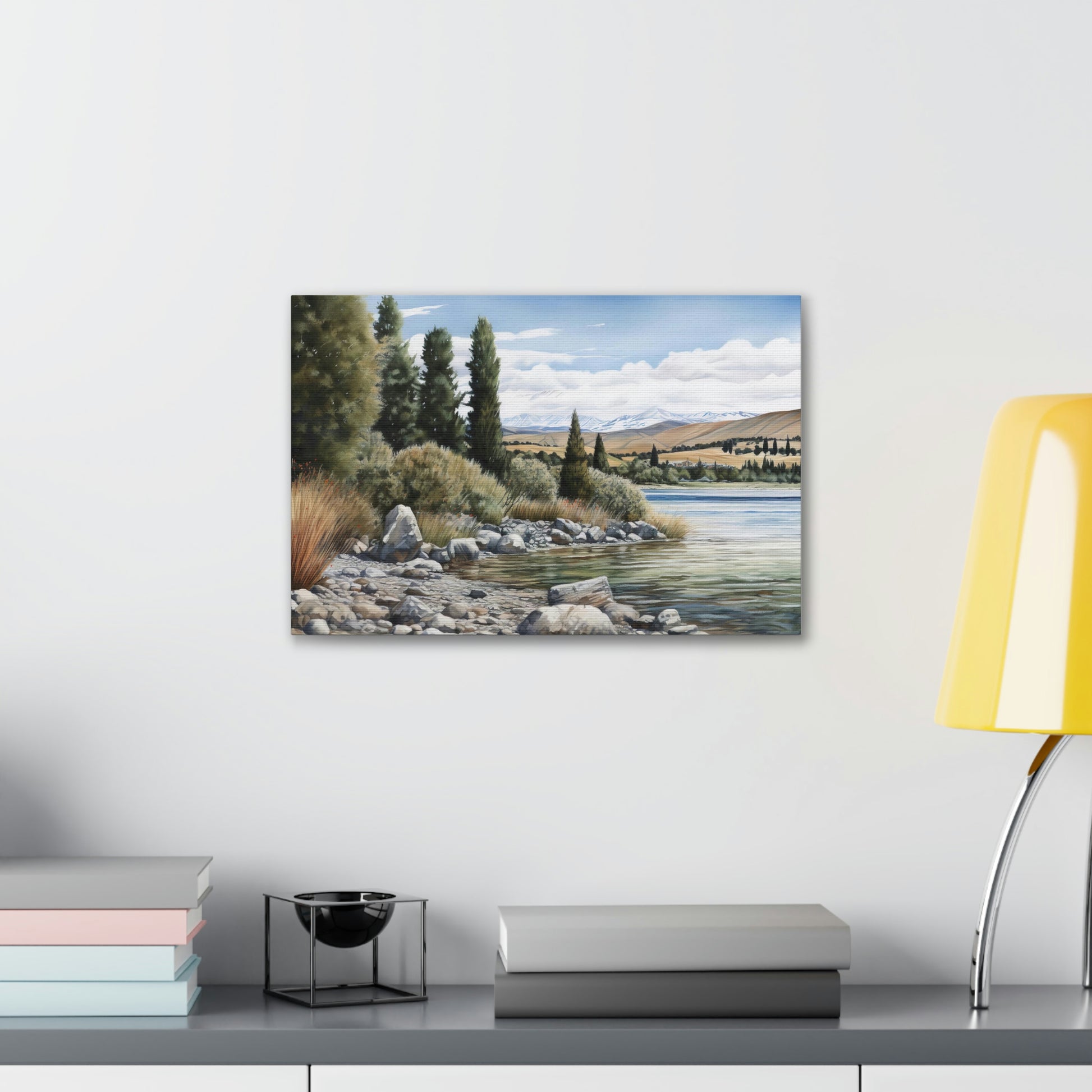 Light Gray Tekapo Tranquility: Serene Landscapes of New Zealand - Canvas Print