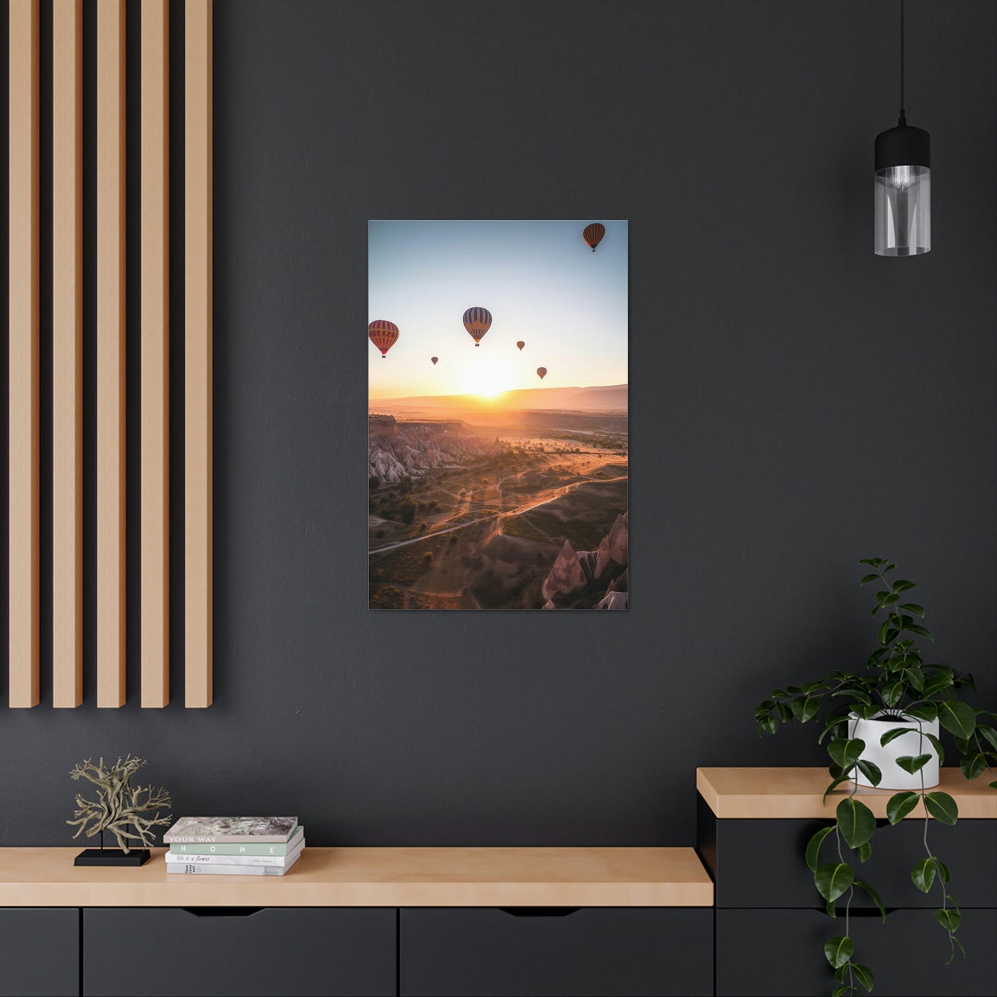 Dark Slate Gray Air Balloons Canvas