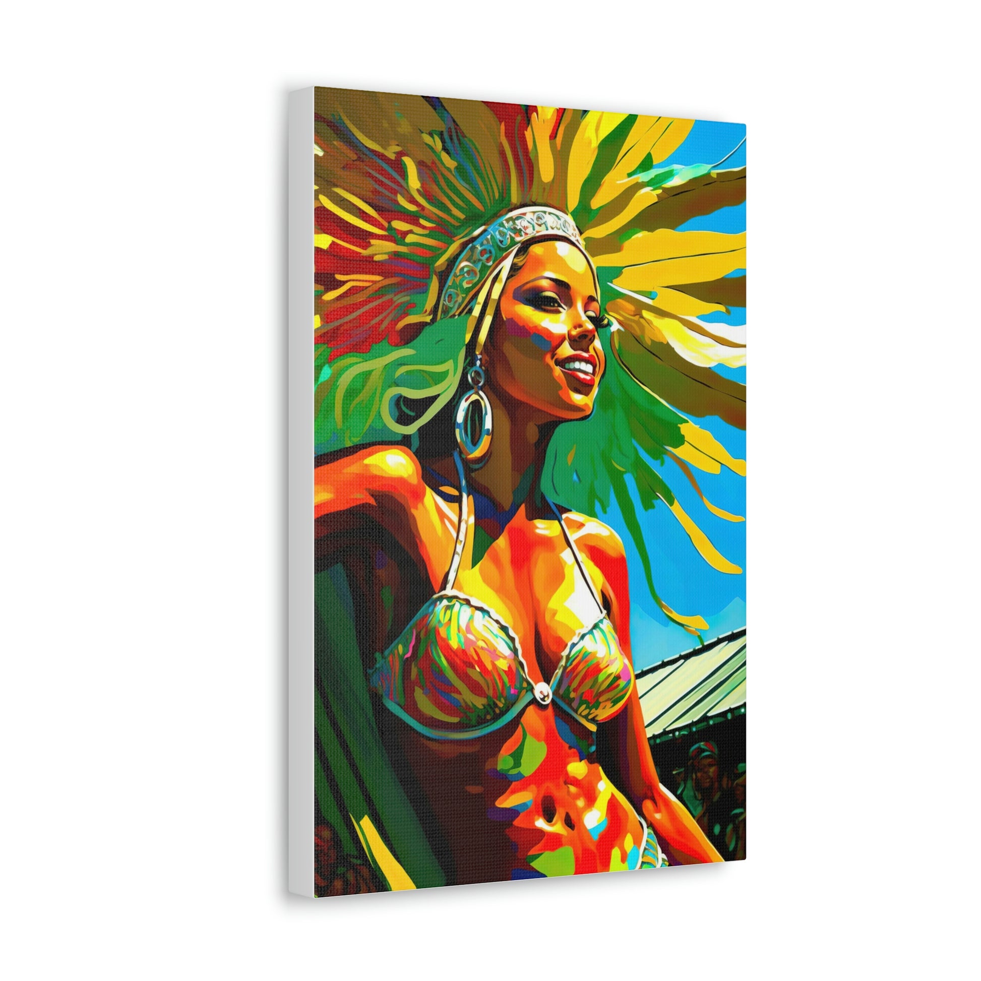 Sandy Brown Vibrant Celebration: Carnival in Rio Canvas Print