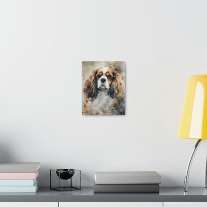 Light Gray Cavalier dog Canvas