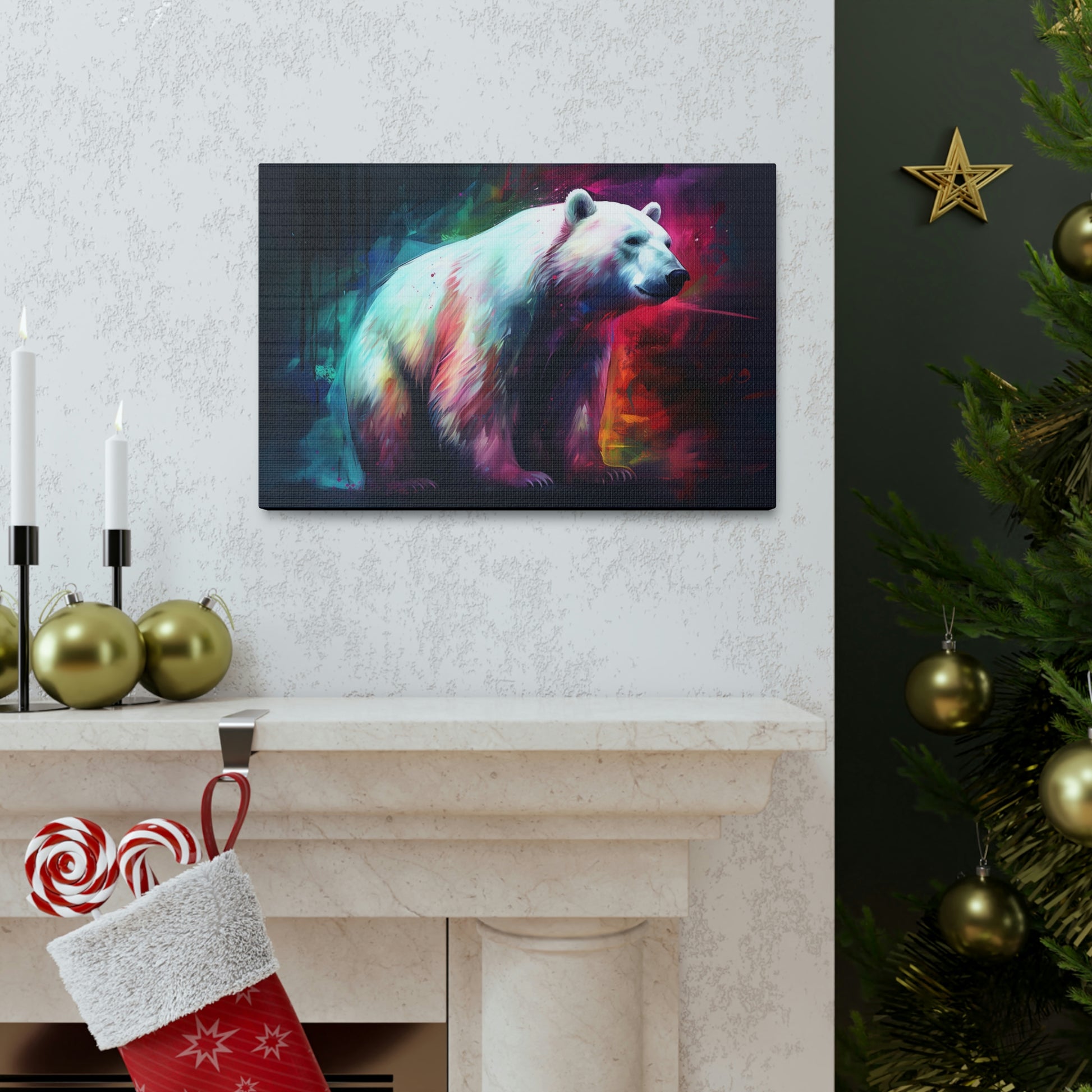 Black Majesty Polar Bear Canvas