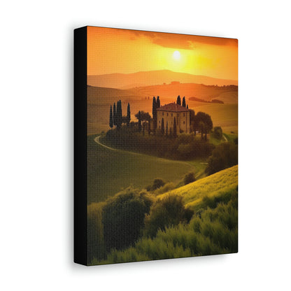 Tan Tuscan Sunset: Canvas Print for Landscape Lovers