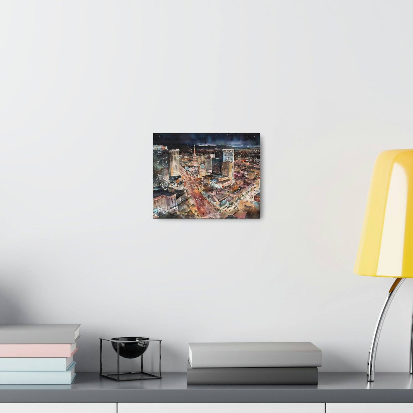 Light Gray Vegas Strip at Night: Sparkling Skylines and Nonstop Excitement - Canvas Print