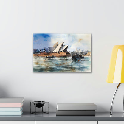 Light Gray Sydney's Allure: Iconic Skyline and Harbor Views - Canvas Print