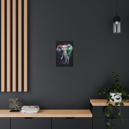 Dark Slate Gray Striking Elephant Canvas