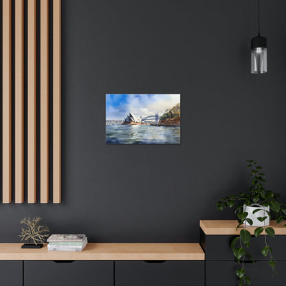 Dark Slate Gray Sydney's Radiance: Panoramic Cityscape and Harbor Delights - Canvas Print