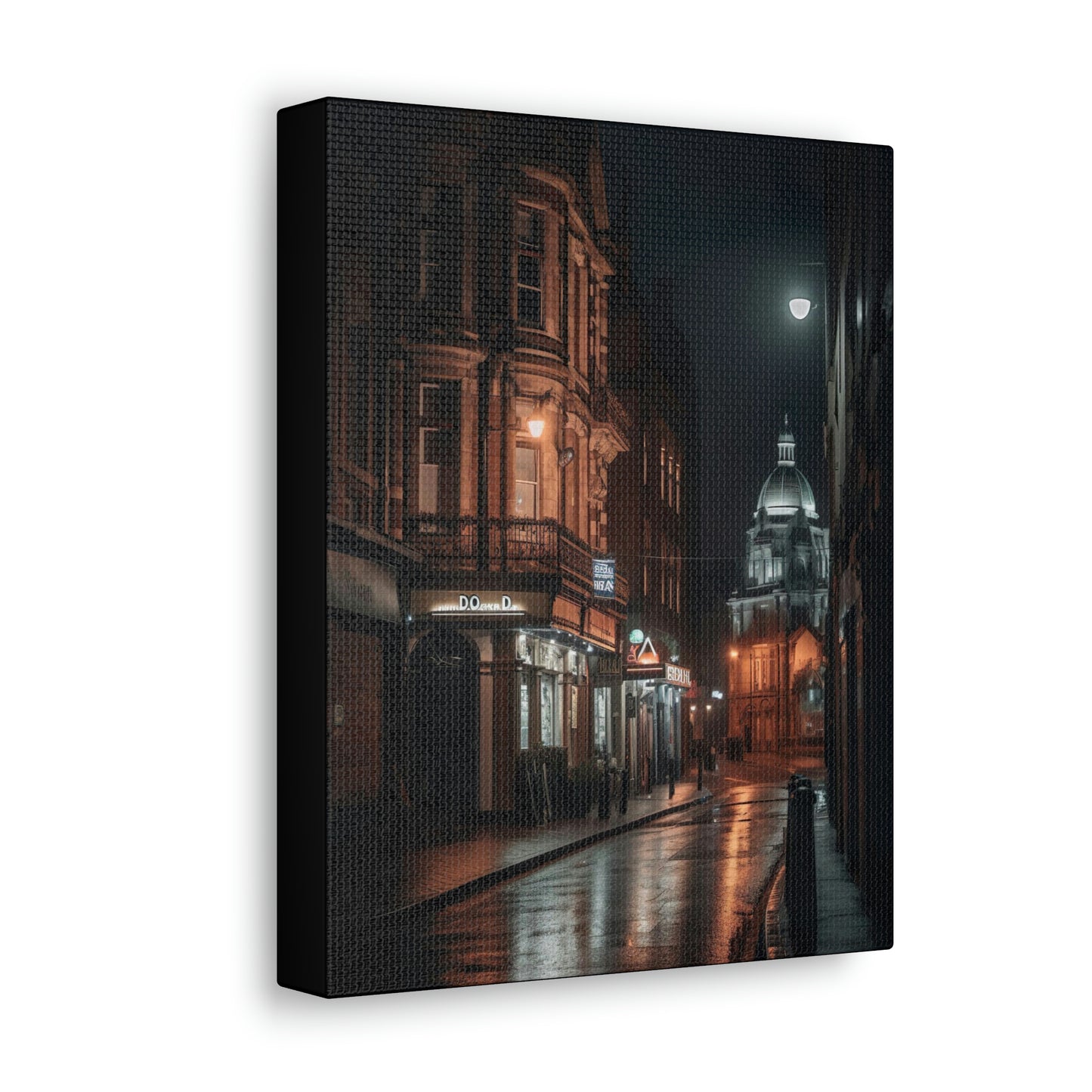 Dark Slate Gray Belfast Nightscape Canvas