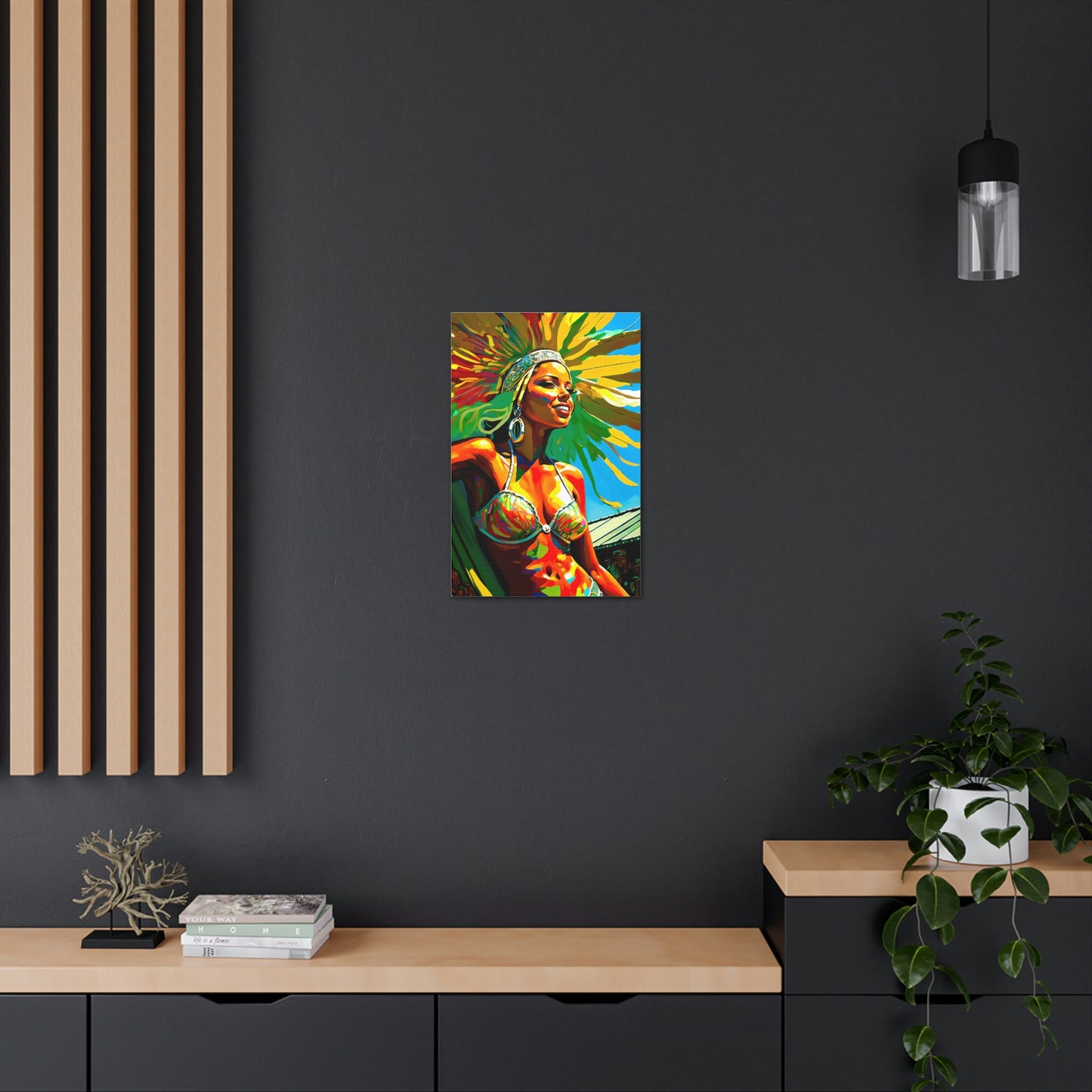 Dark Slate Gray Vibrant Celebration: Carnival in Rio Canvas Print