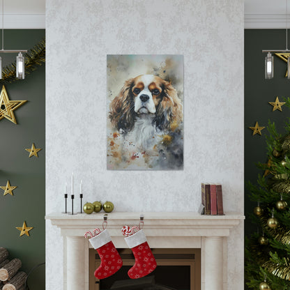 Gray Cavalier dog Canvas