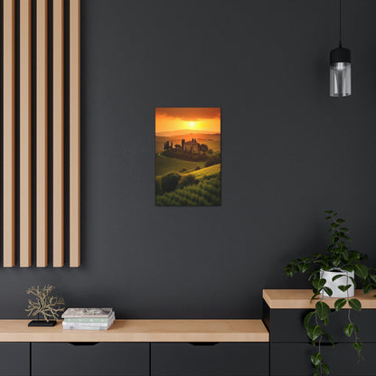 Dark Slate Gray Tuscan Sunset: Canvas Print for Landscape Lovers