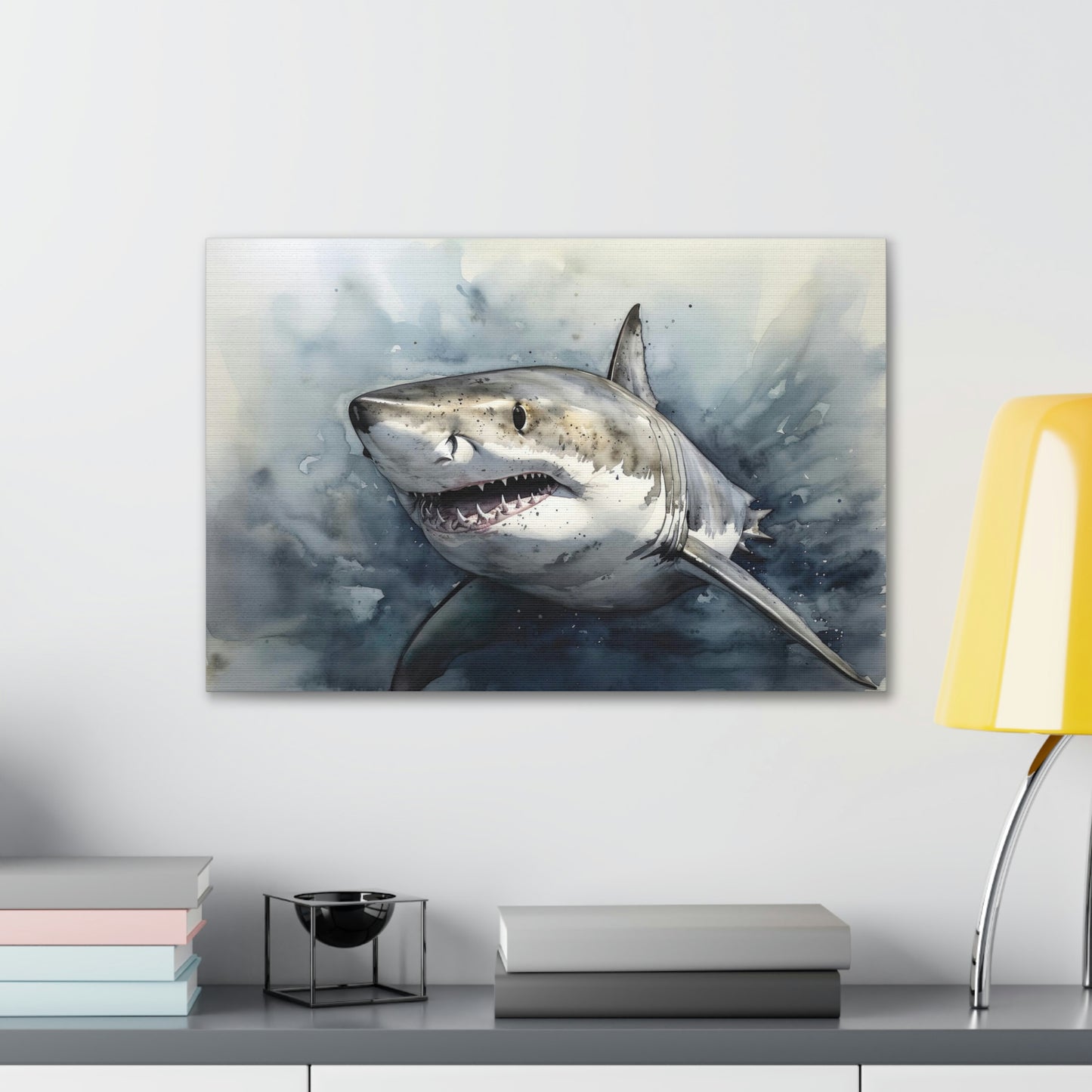 Predator of the Deep Canvas Print: Great White Shark for Ocean Enthusiasts | Canvas | Art & Wall Decor, Canvas, Fall Picks, Hanging Hardware, Home & Living, Indoor, Top Spring Products, Valentine's Day promotion | Prints with Passion