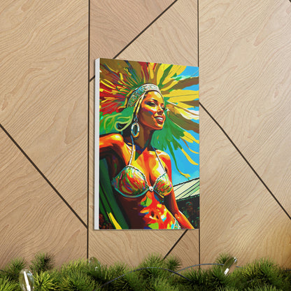 Tan Vibrant Celebration: Carnival in Rio Canvas Print