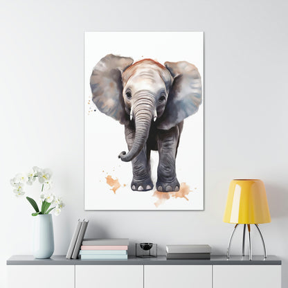 Enchanting Baby Elephant Canvas Wall Print | Canvas | Art & Wall Decor, Canvas, canvas print, Fall Picks, Hanging Hardware, Home & Living, Indoor, Top Spring Products, Valentine's Day promotion, Watercolor Printing | Prints with Passion