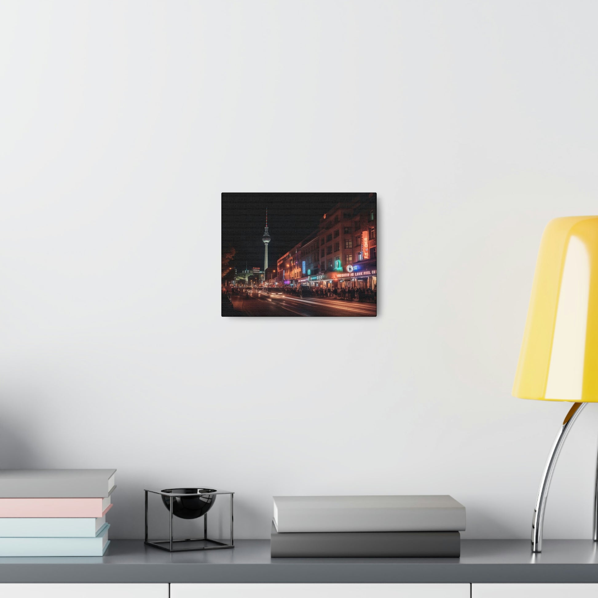 Light Gray Vibrant Nights: Berlin Nightlife Canvas Print for Urban Art Lovers