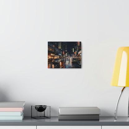 Light Gray Tokyo Twilight: Electric Nights and Vibrant Cityscapes - Canvas Print