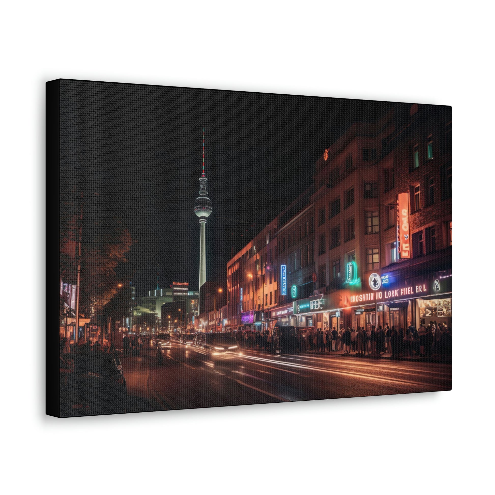 Dark Slate Gray Vibrant Nights: Berlin Nightlife Canvas Print for Urban Art Lovers