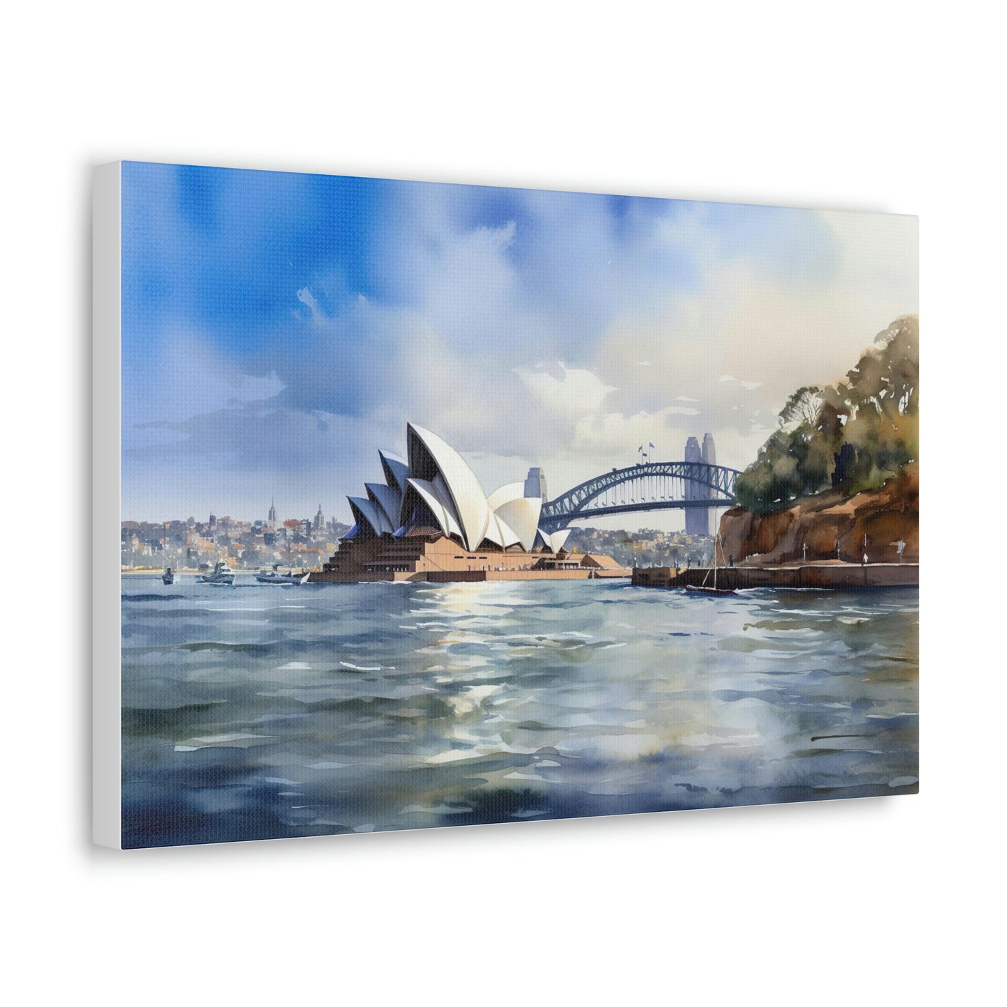 Dark Gray Sydney's Radiance: Panoramic Cityscape and Harbor Delights - Canvas Print