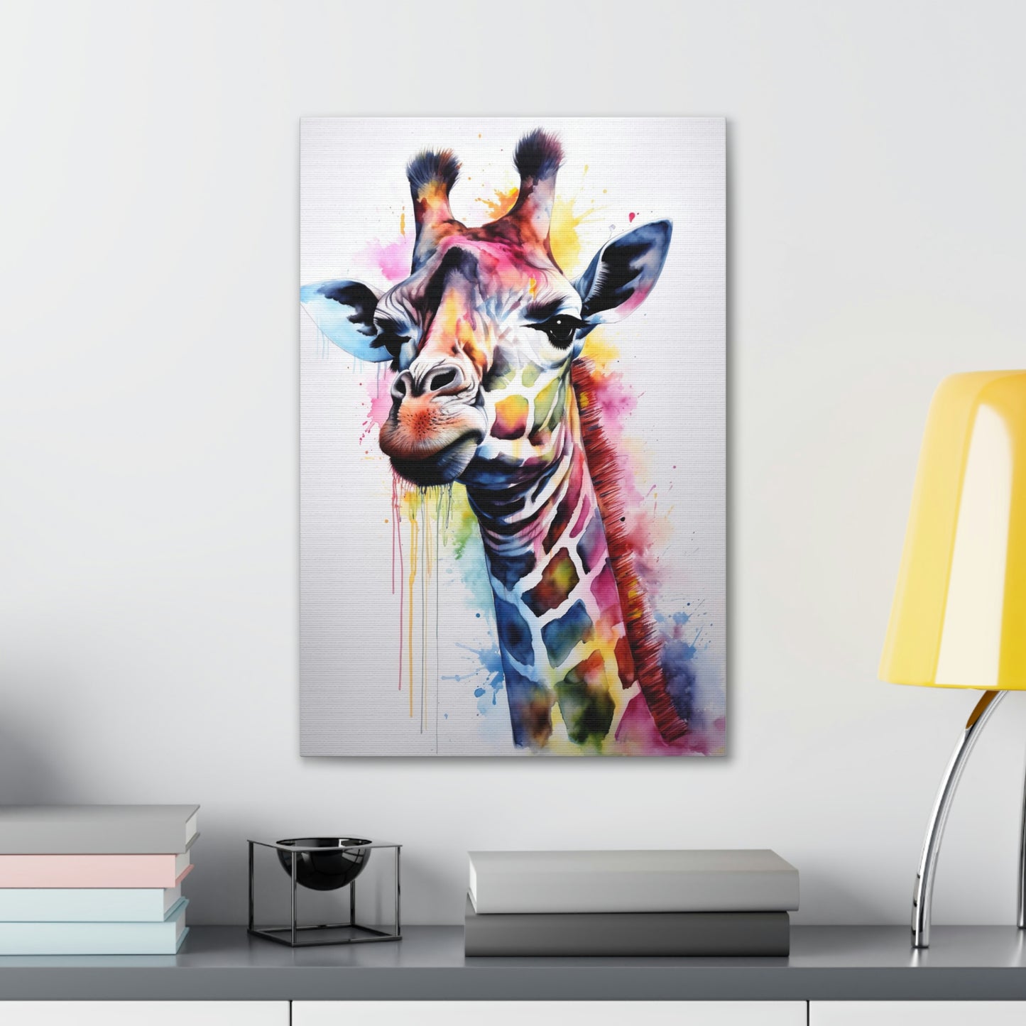 Light Gray Giraffe Canvas Print