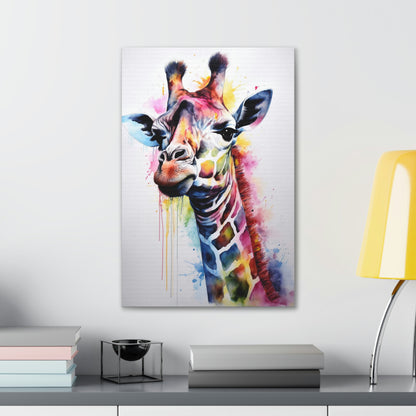 Light Gray Giraffe Canvas Print