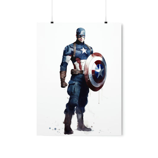 Dark Slate Gray Captain America Poster