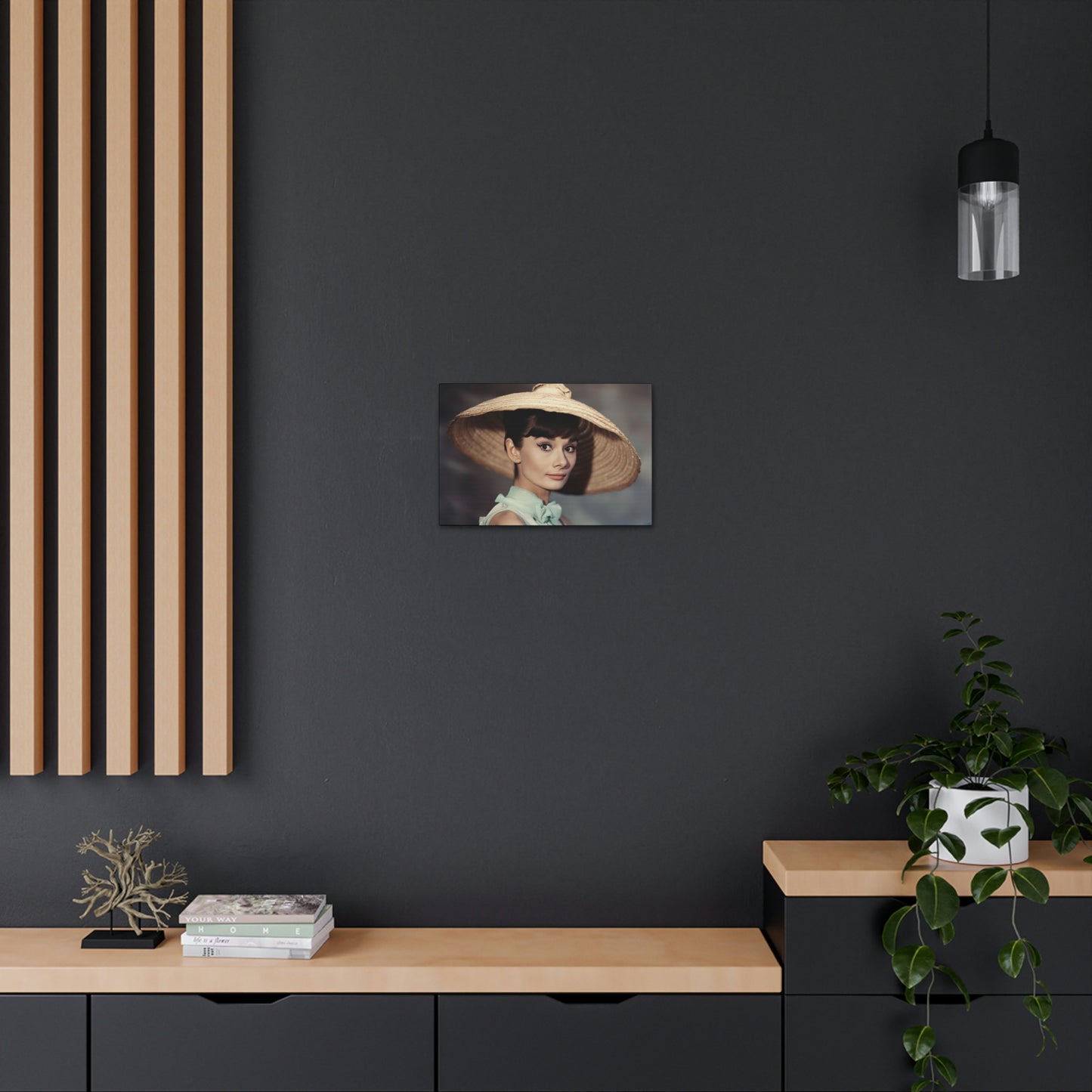 Dark Slate Gray Audrey Hepburn Canvas