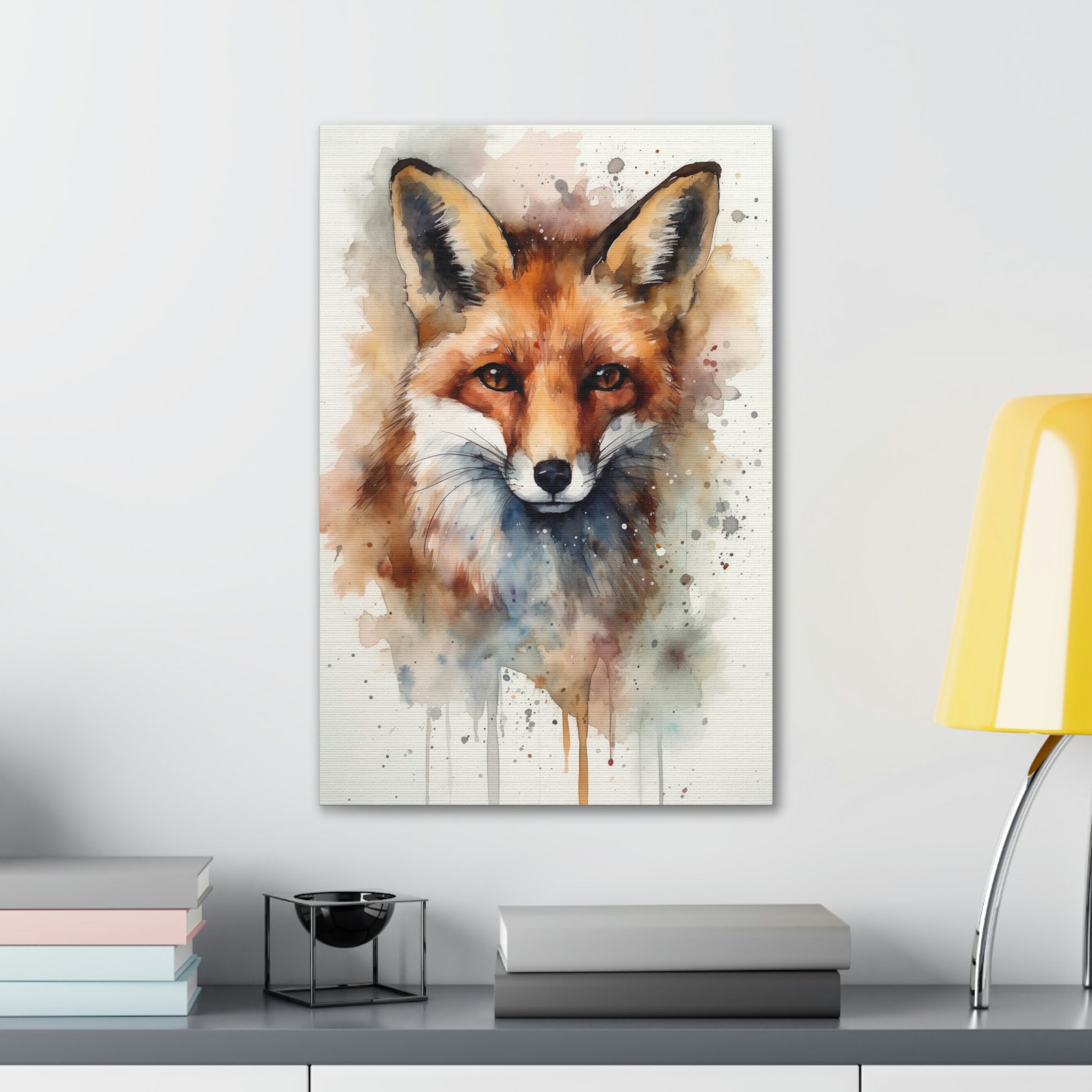 Light Gray Sly and Beautiful: Fox Canvas Print for Nature and Wildlife Lovers