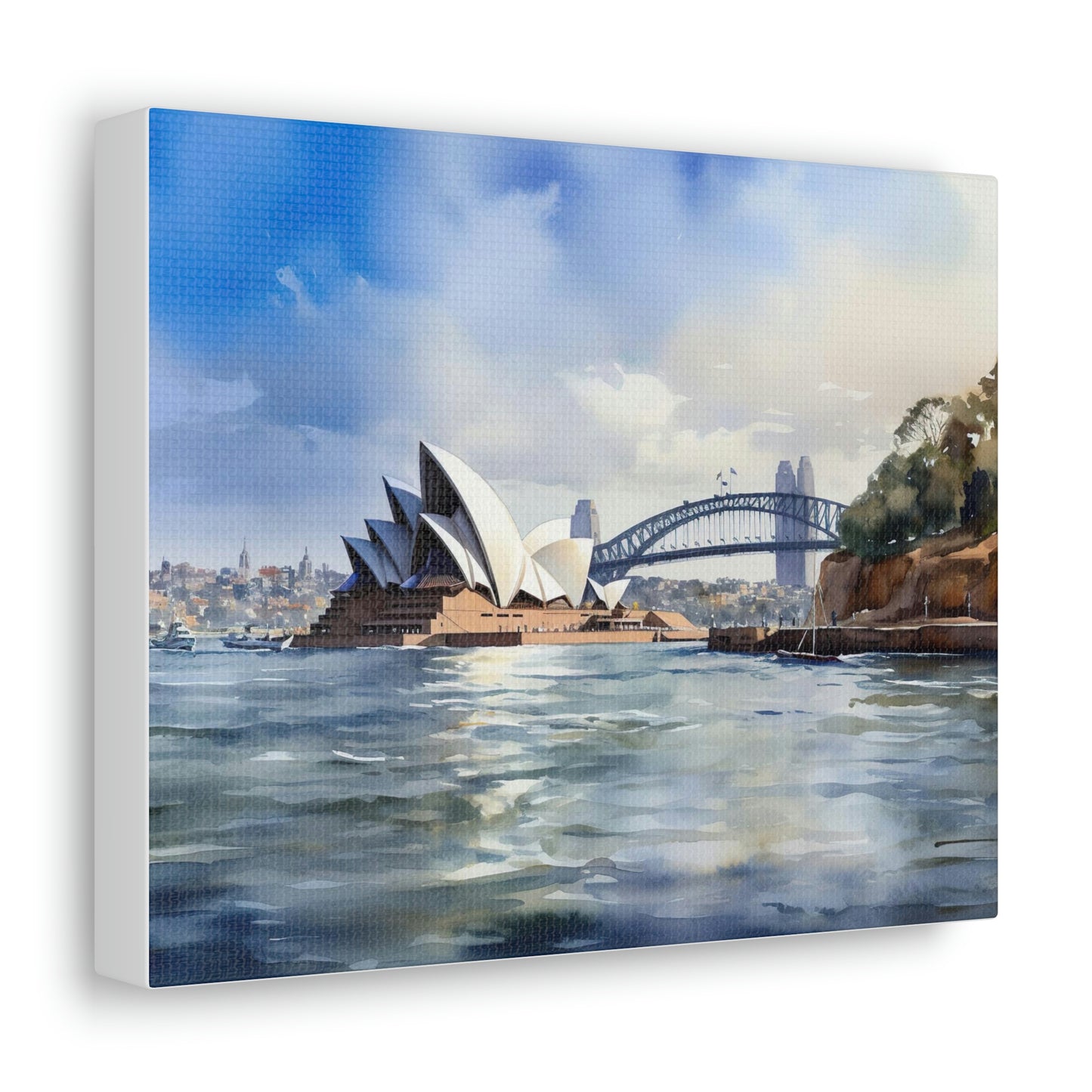 Gray Sydney's Radiance: Panoramic Cityscape and Harbor Delights - Canvas Print