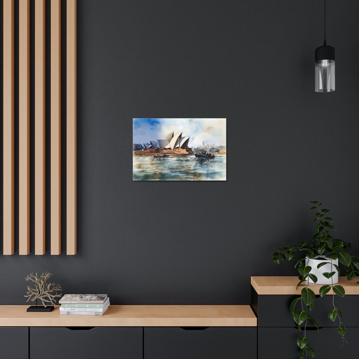 Dark Slate Gray Sydney's Allure: Iconic Skyline and Harbor Views - Canvas Print