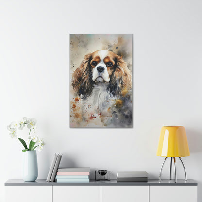 Light Gray Cavalier dog Canvas