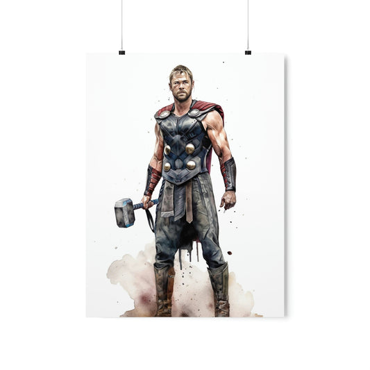 Dark Slate Gray Thor: God of Thunder Wall Art Poster