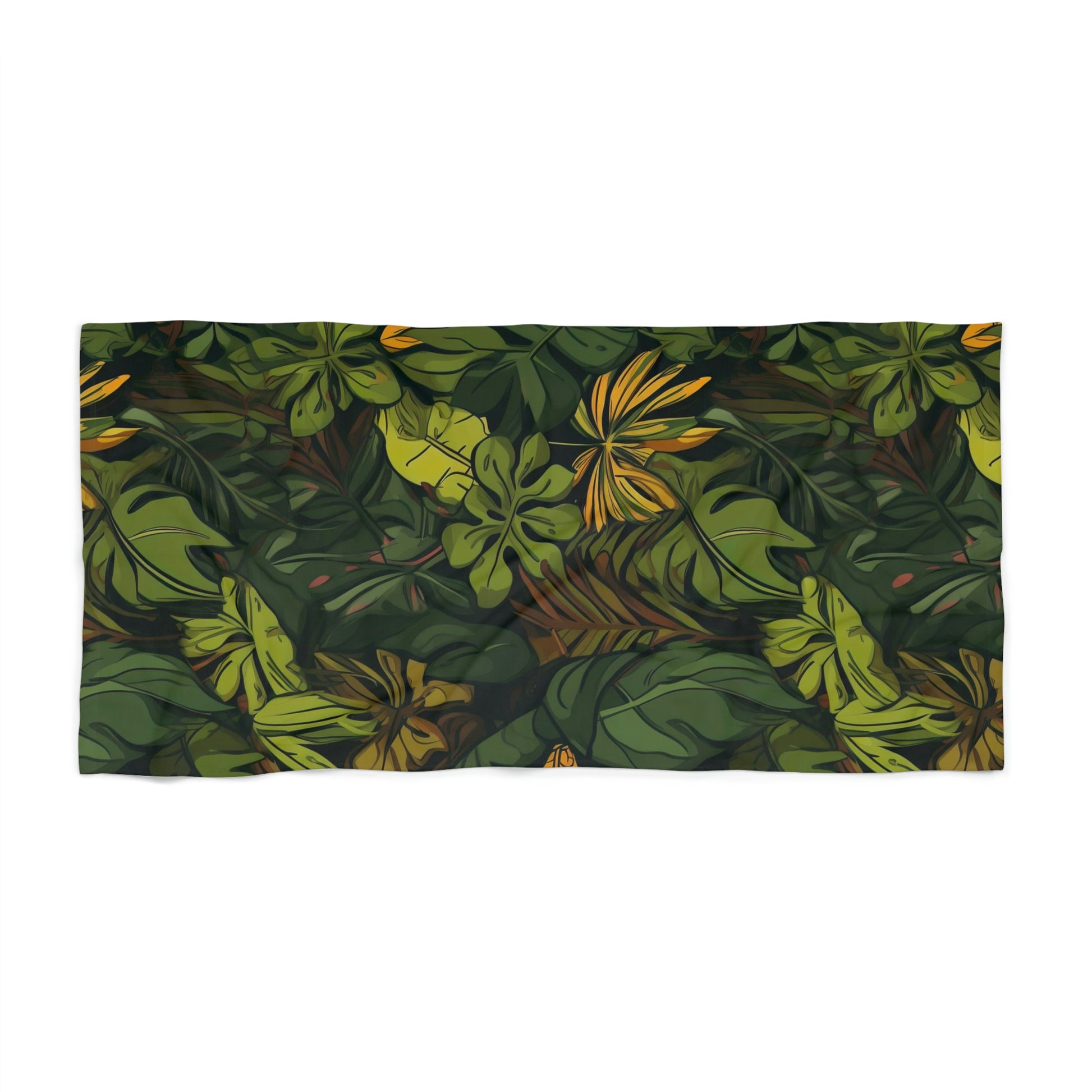 Dark Slate Gray Tropical Escape: Jungle Themed Beach Towel