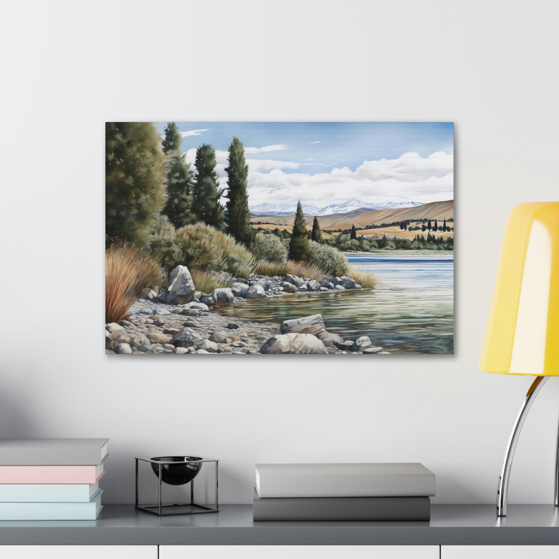 Light Gray Tekapo Tranquility: Serene Landscapes of New Zealand - Canvas Print