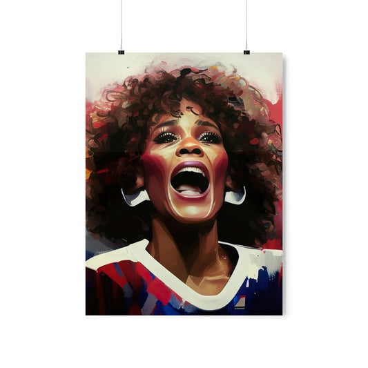 Gray Whitney Houston Super Bowl Canvas Art