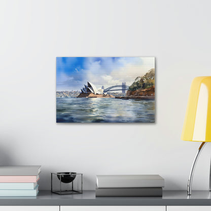 Light Gray Sydney's Radiance: Panoramic Cityscape and Harbor Delights - Canvas Print